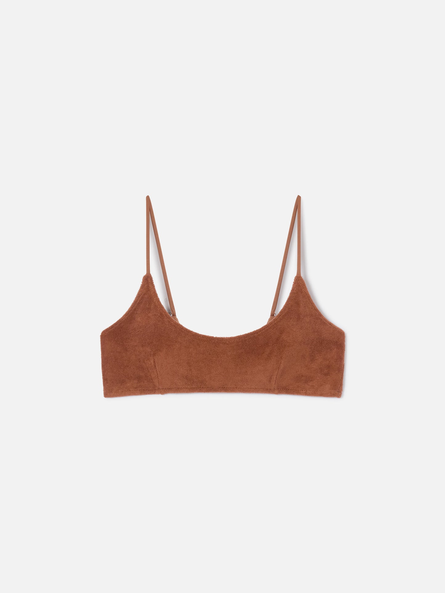 Top bikini Judy bralette marrone in spugna tinta unita