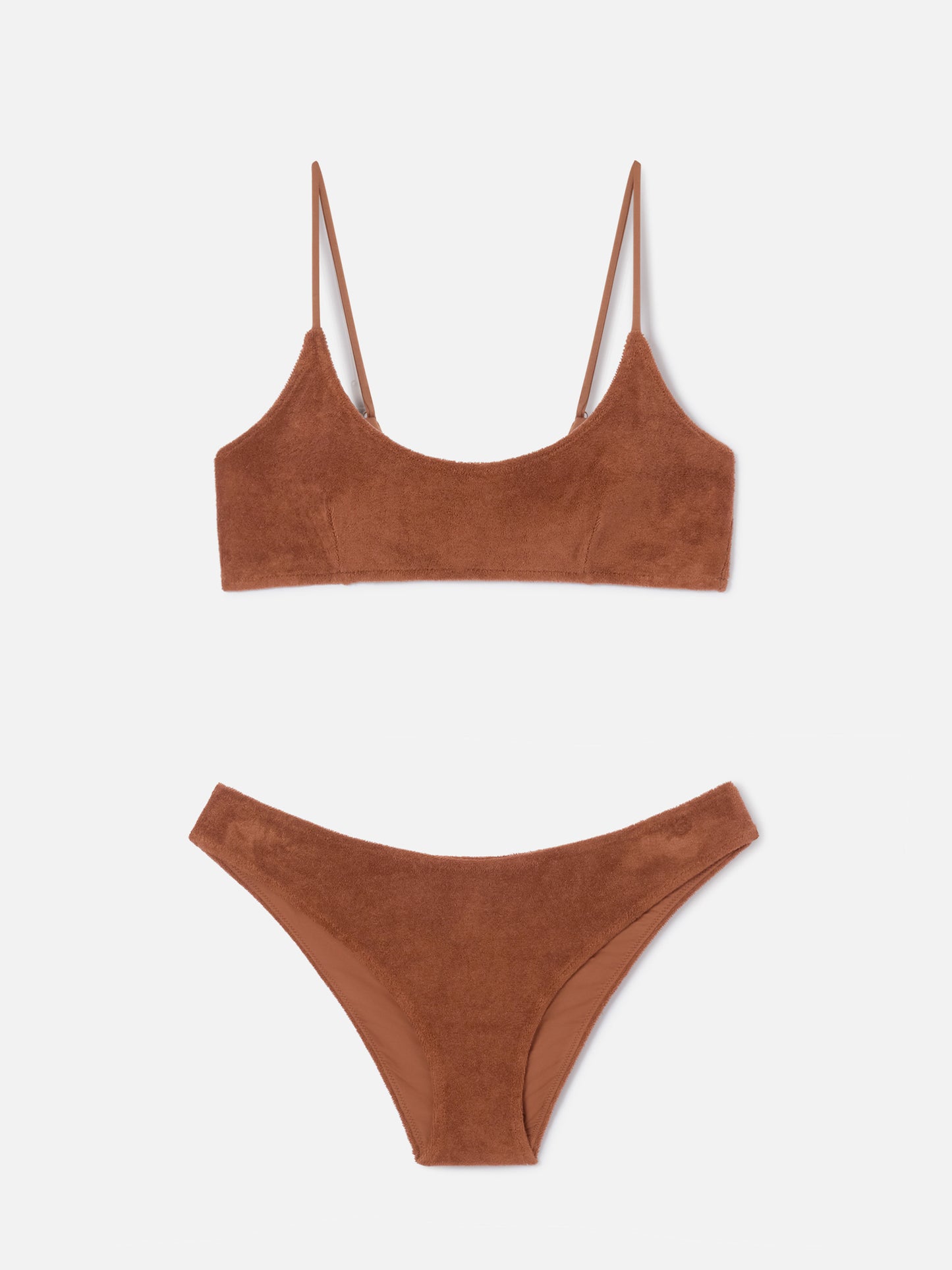 Bikini Judy Elise bralette in tessuto effetto spugna marrone