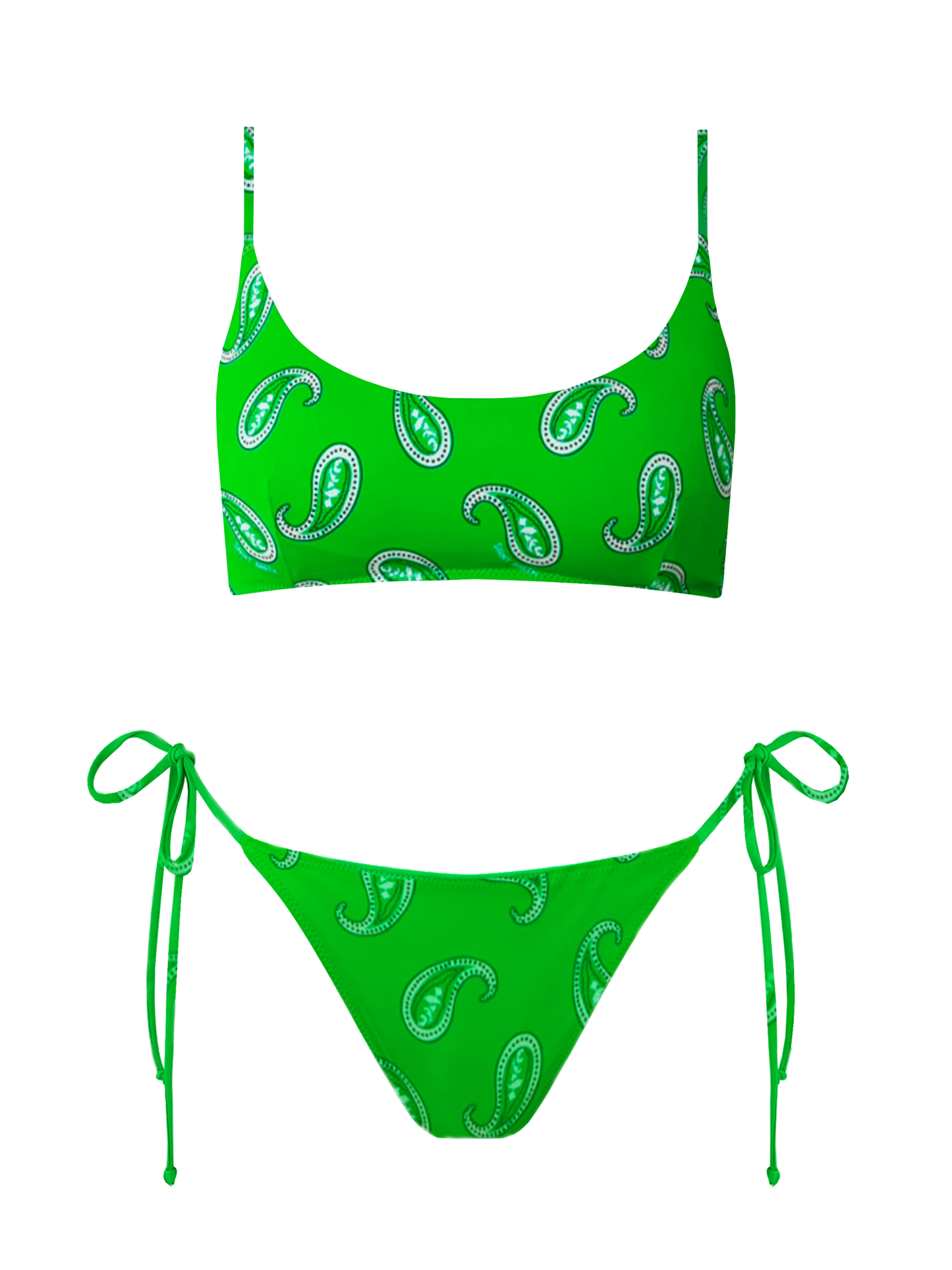 Bikini da donna a bralette con stampa paisley