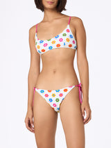 Damen Frottee-Bralette-Bikini Judy Marielle mit Gänseblümchen-Print