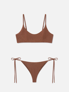 Judy Marielle brown lurex bralette bikini