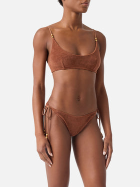 Bikini bralette Judy Virgo en éponge marron 