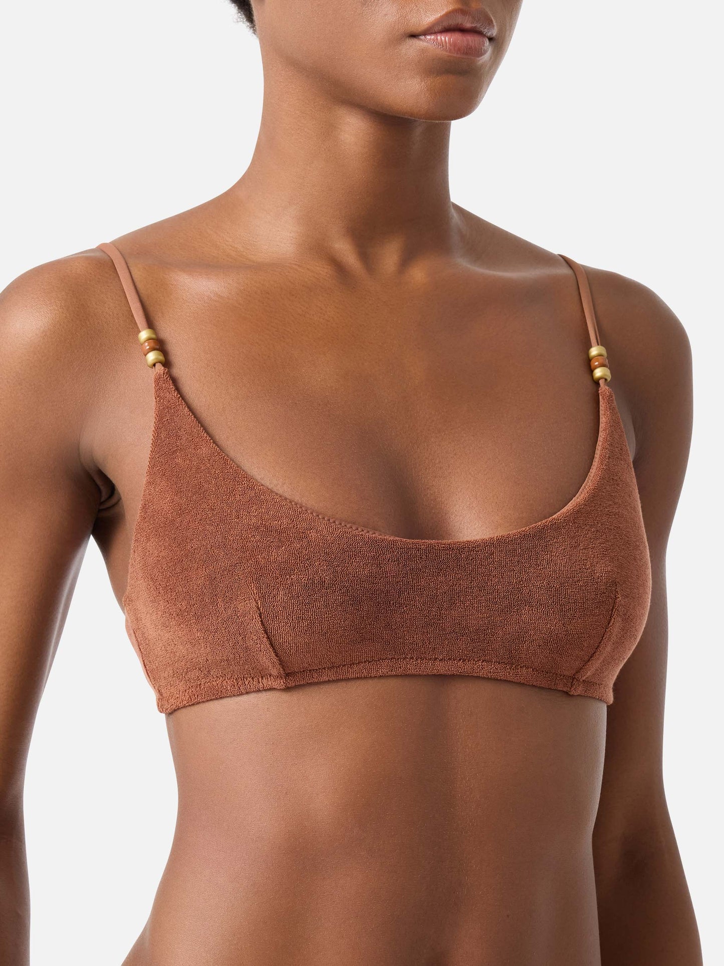 Bikini bralette Judy Virgo en éponge marron 