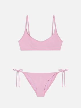 Bikini bralette Judy Virgo rose clair avec liens à nouer 