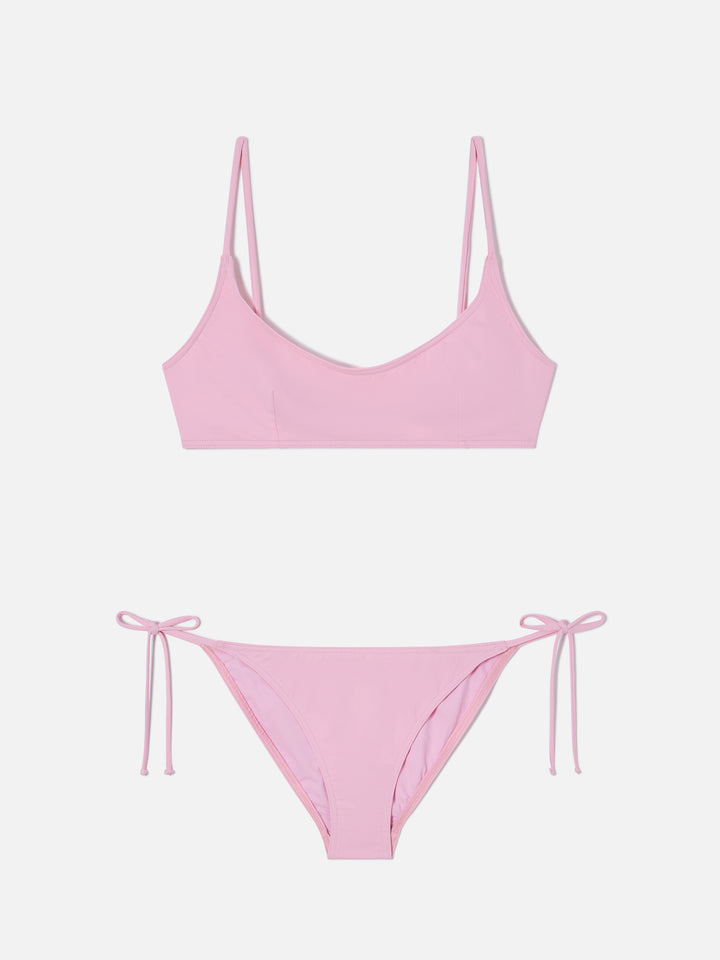 Bikini bralette Judy Virgo rosa claro con lazos 