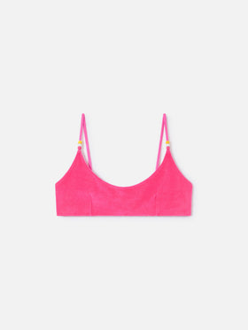 Top de bikini bralette Judy de rizo fucsia 