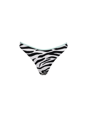 Woman zebra cheeky swim briefs Naomi with piping - MC2 Saint Barth