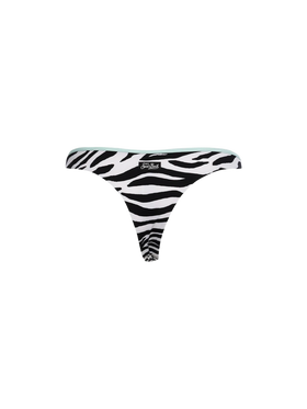 Woman zebra cheeky swim briefs Naomi with piping - MC2 Saint Barth