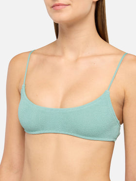 Bralette bikini Judy Marielle in sage green crinkle lurex