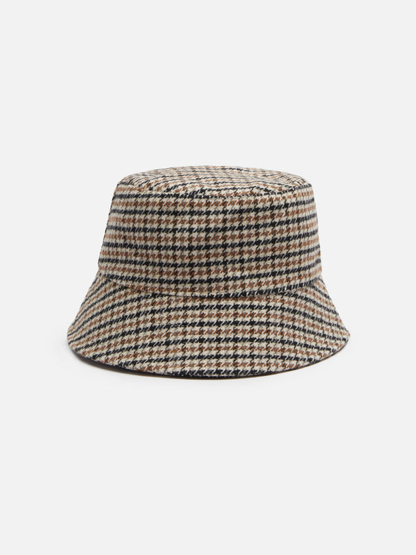 Bucket hat Jude with pied de poule print