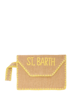 Jute Envelope pouch with trim - MC2 Saint Barth