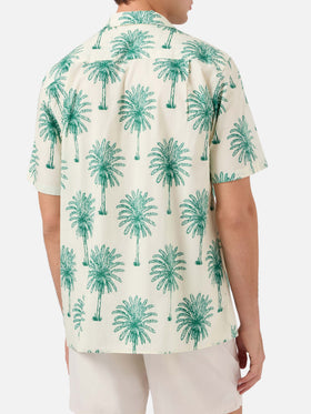 Chemise à manches courtes en coton Kalea avec imprimé palmiers 