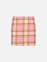 Gonna da donna Katrine con stampa tartan rosa