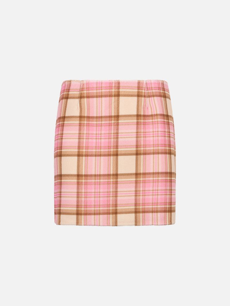 Gonna da donna Katrine con stampa tartan rosa