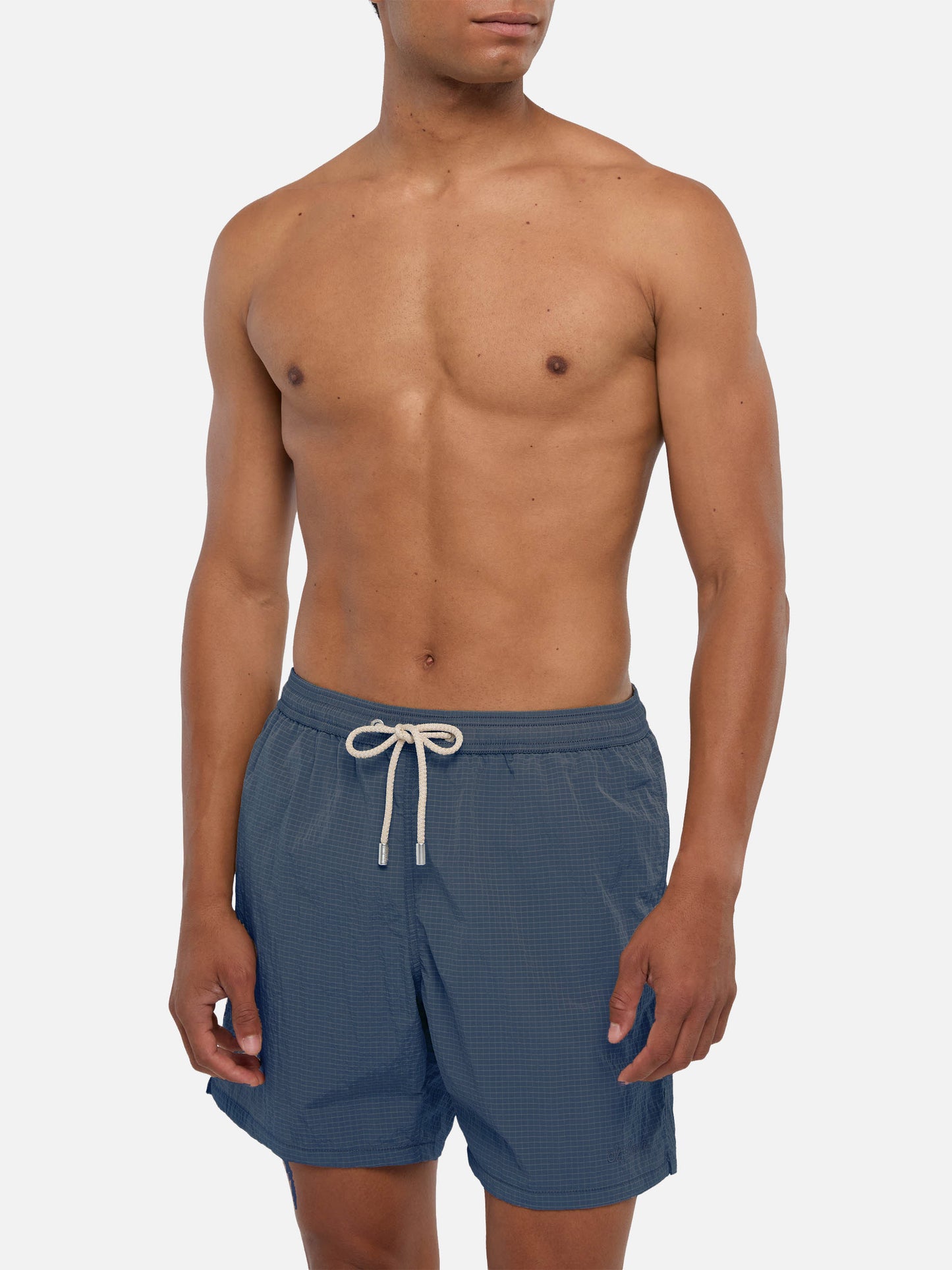 Mid-length swim shorts Katch in navy blue ripstop fabric