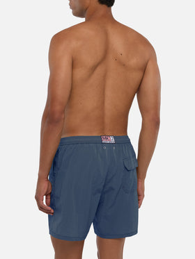 Mid-length swim shorts Katch in navy blue ripstop fabric