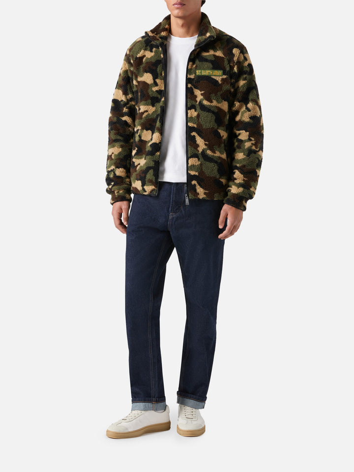 Chaqueta sherpa con parche 