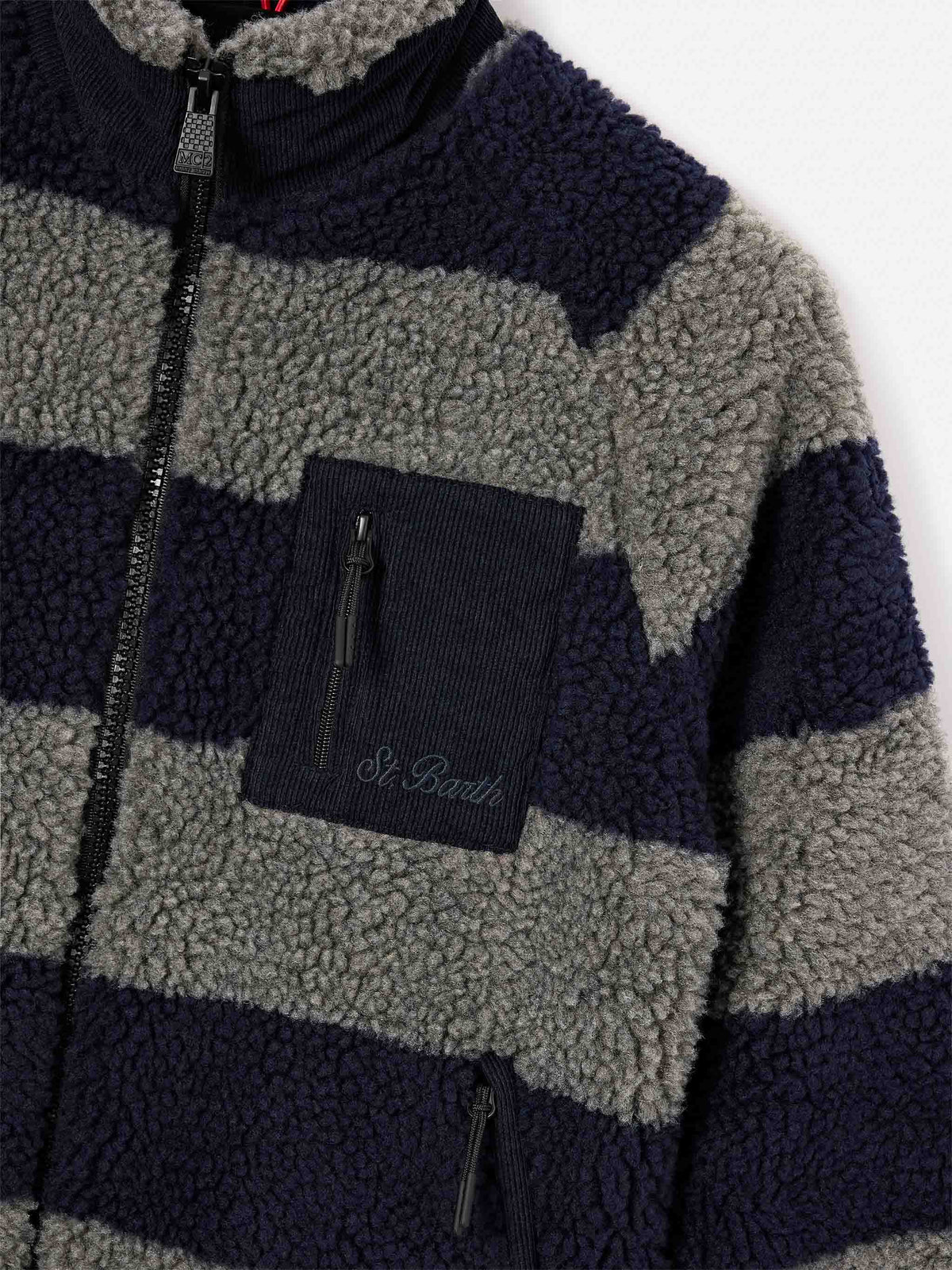 Grey Keystone teddy jacket with back Snoopy intarsia | Special edition
