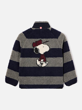 Grey Keystone teddy jacket with back Snoopy intarsia | Special edition