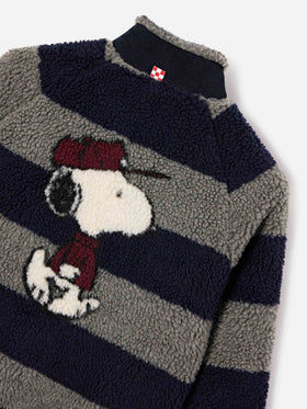 Grey Keystone teddy jacket with back Snoopy intarsia | Special edition