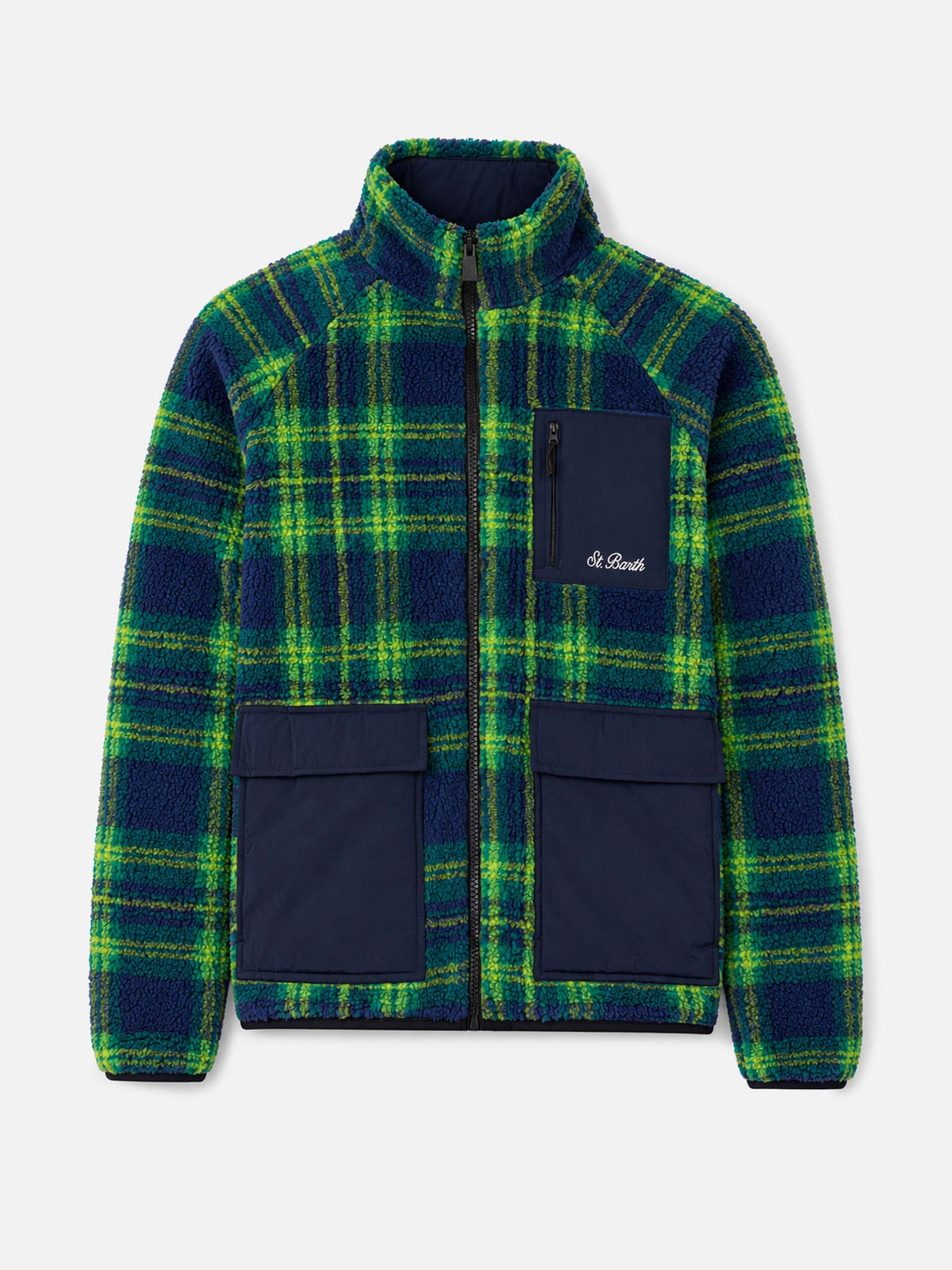 Veste sherpa Keystone à motif tartan 