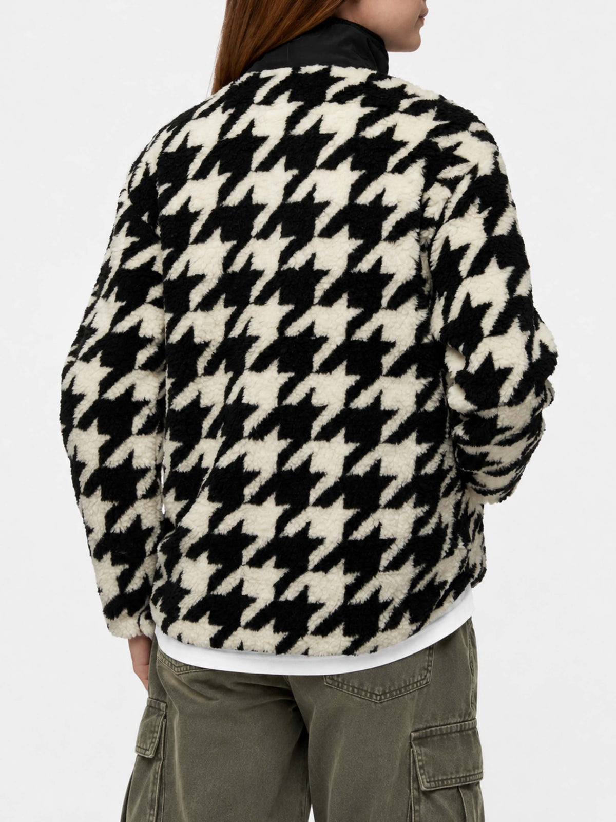 Teddy-fleece jacket Keystone with pied de poule print