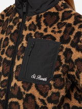 Giacca in pile Teddy Keystone con stampa leopardata