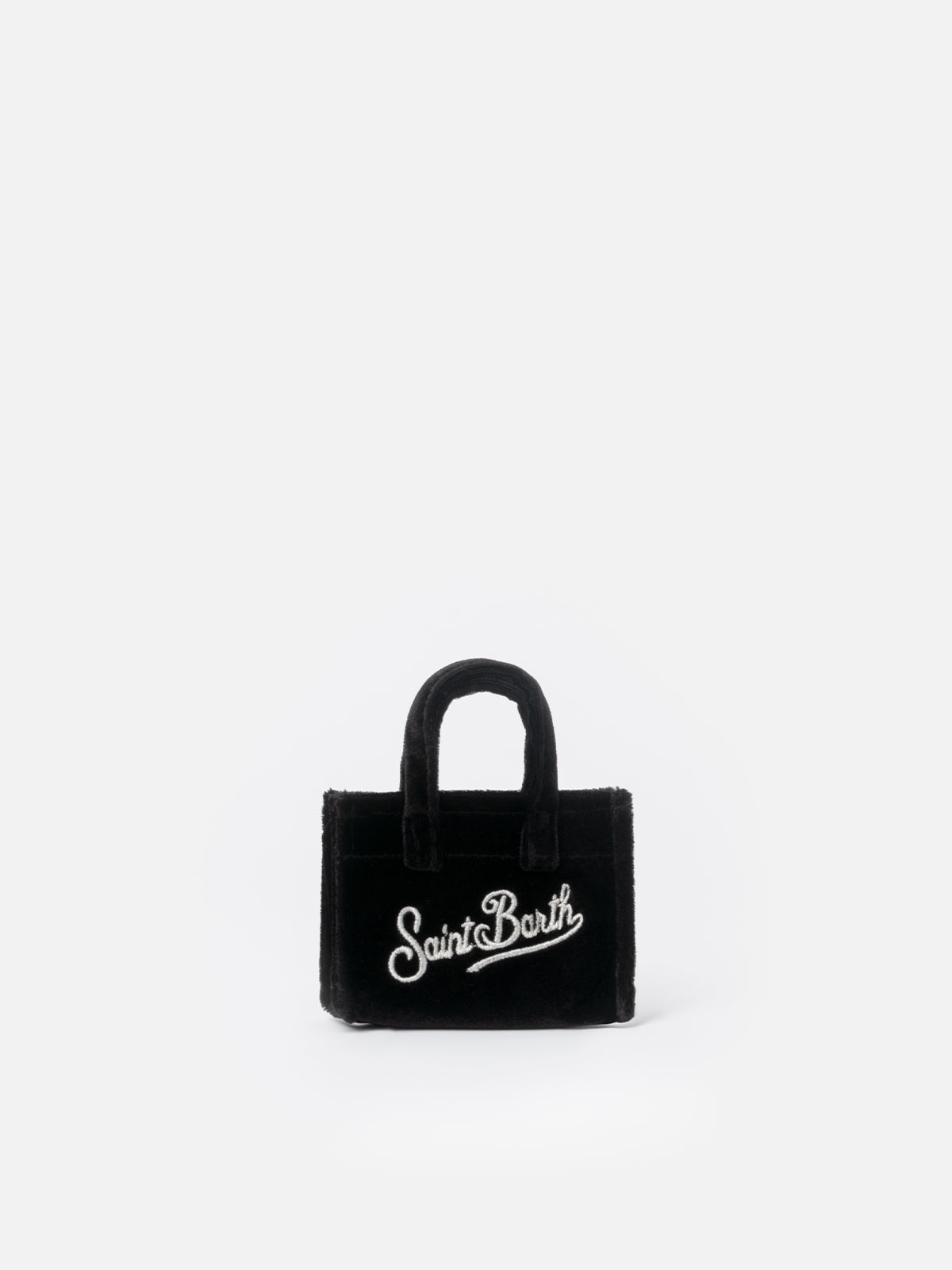 Black velvet fabric Key Holder with logo embroidery - MC2 Saint Barth