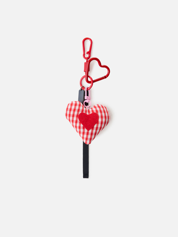 Funny bag Charm with crochet padded heart
