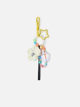 Funny bag Charm with crochet padded daisy