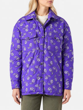 Purple Kimmy quilted jacket with paisley print