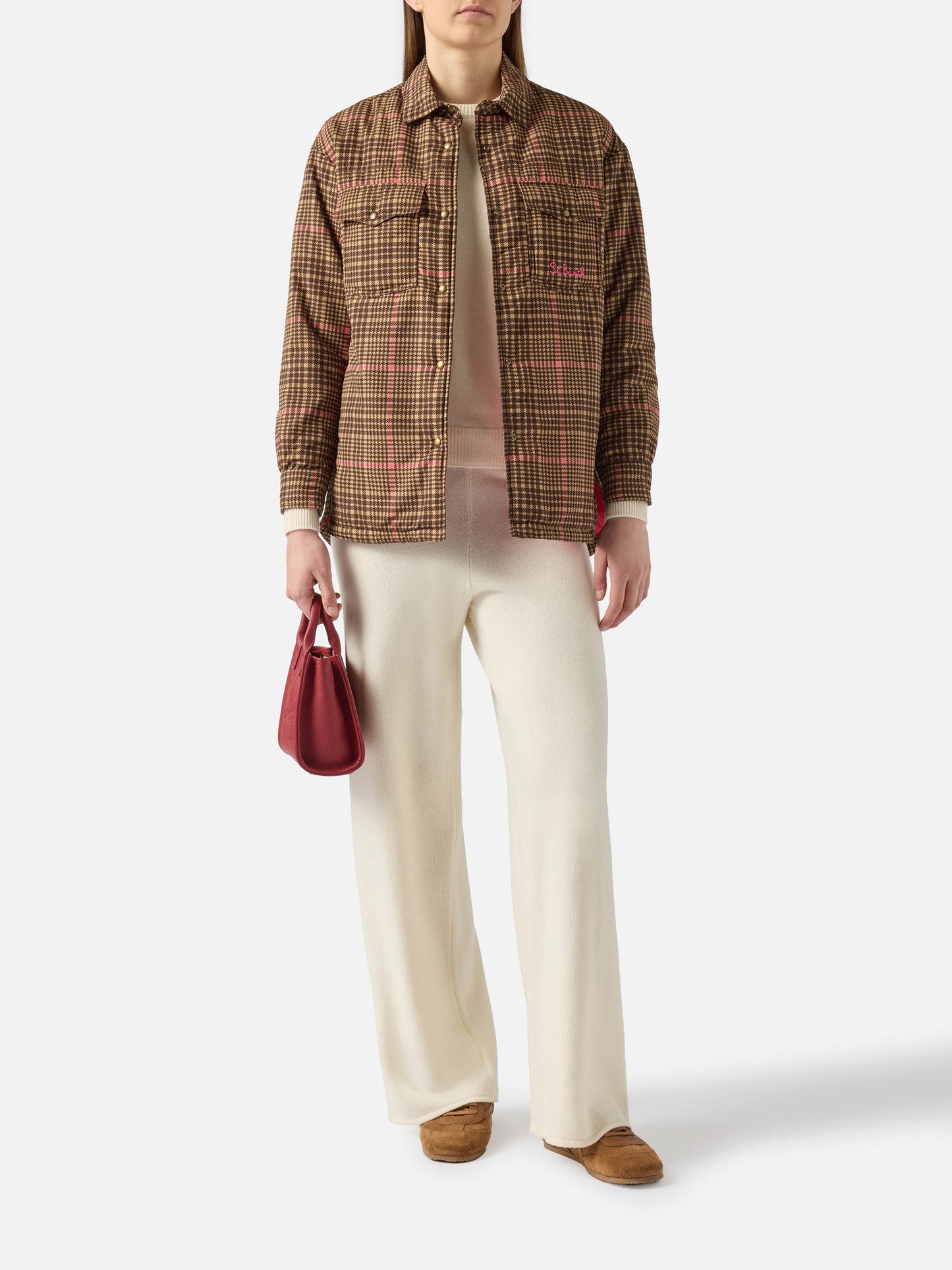 Gesteppte, wattierte, leichte Jacke Kimmy mit Hahnentritt-Muster