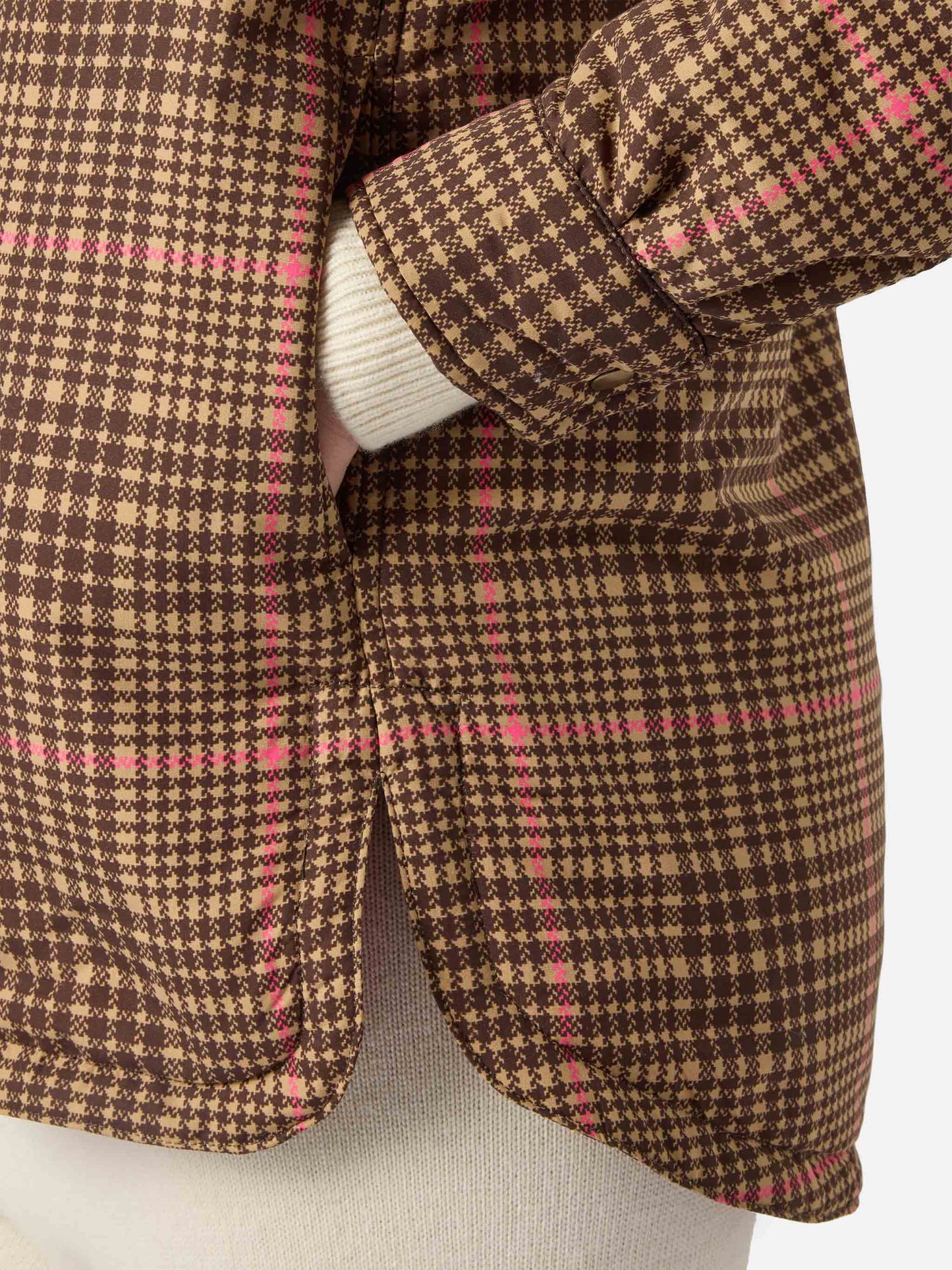 Gesteppte, wattierte, leichte Jacke Kimmy mit Hahnentritt-Muster