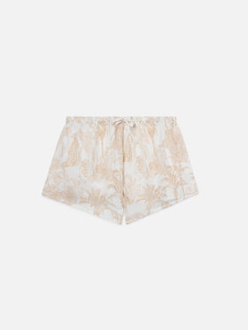 Kammy Seidenshorts mit toile de Jouy-Print 