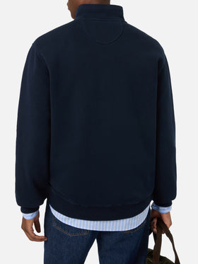 Navy blue Kenneth cotton sweatshirt with SB Legacy monogram