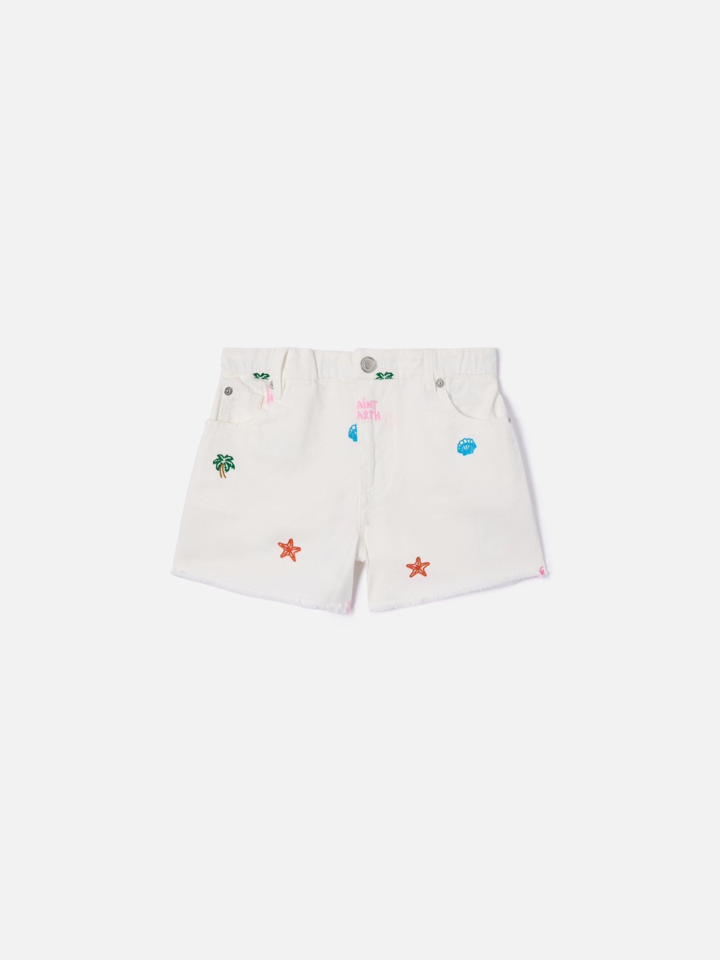 Kiko Jr Cotton shorts with multicolor embroidery