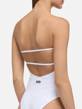 Kayla white sangallo lace one-piece swimsuit