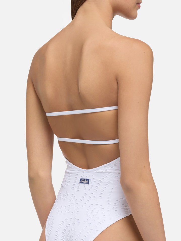 Kayla white sangallo lace one-piece swimsuit