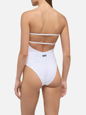 Kayla white sangallo lace one-piece swimsuit