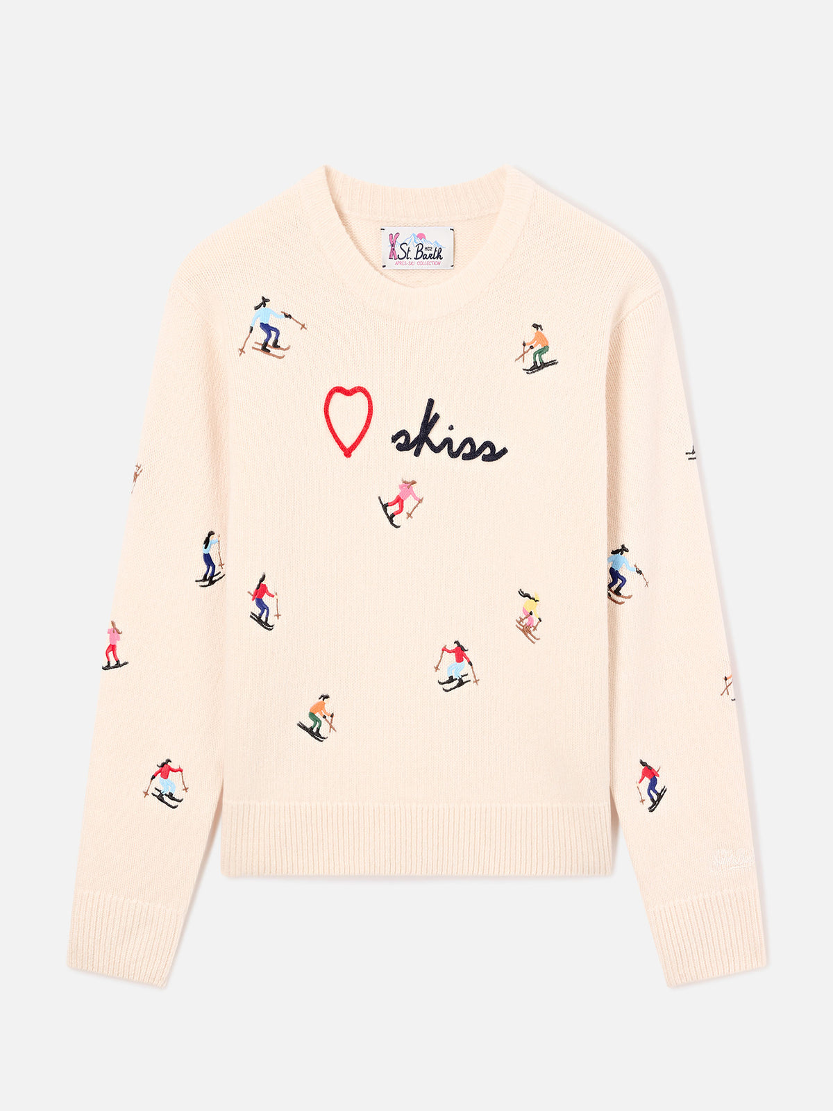 Off white Kyla wool crewneck knit with Skiss embroidery