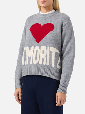 Kyla wool sweater in grey with St. Moritz jacquard
