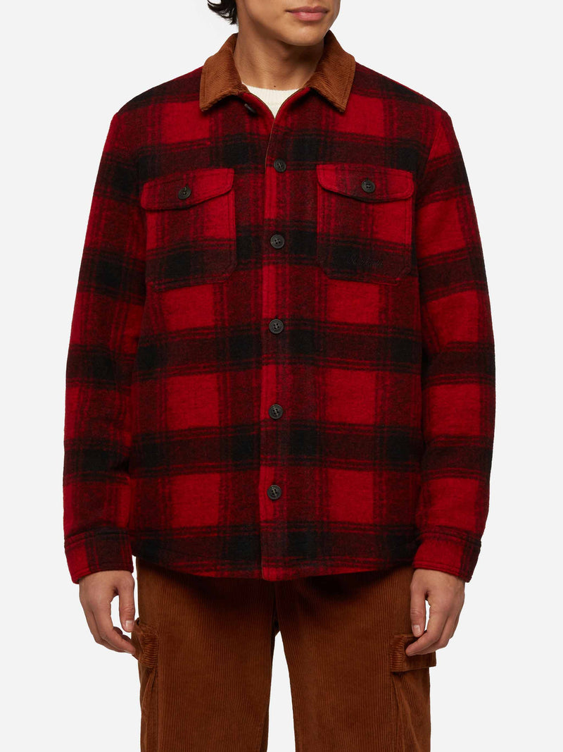 Camicia da uomo in misto lana Landeck con stampa tartan