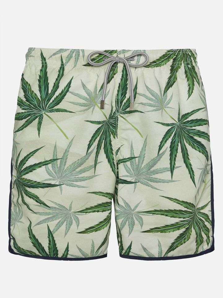Costume mare da surf Lanikai con stampa foglie