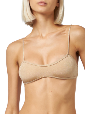 Woman lurex scooped bralette top swimsuit Laryn