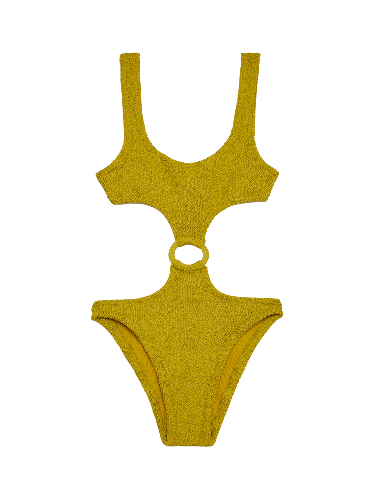 Laurel crinkle pistachio cut-out one-piece swimsuit
