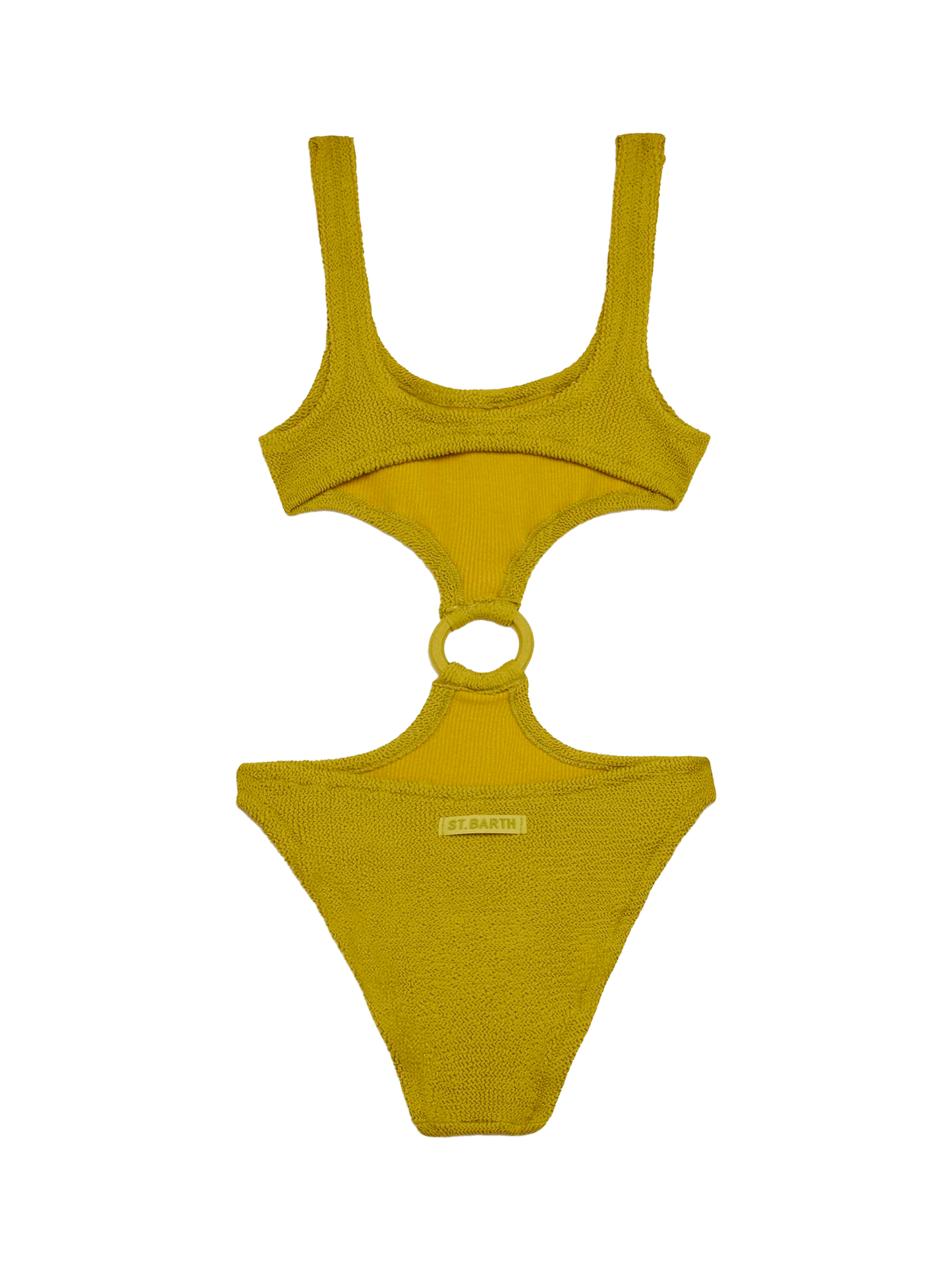 Laurel crinkle pistachio cut-out one-piece swimsuit