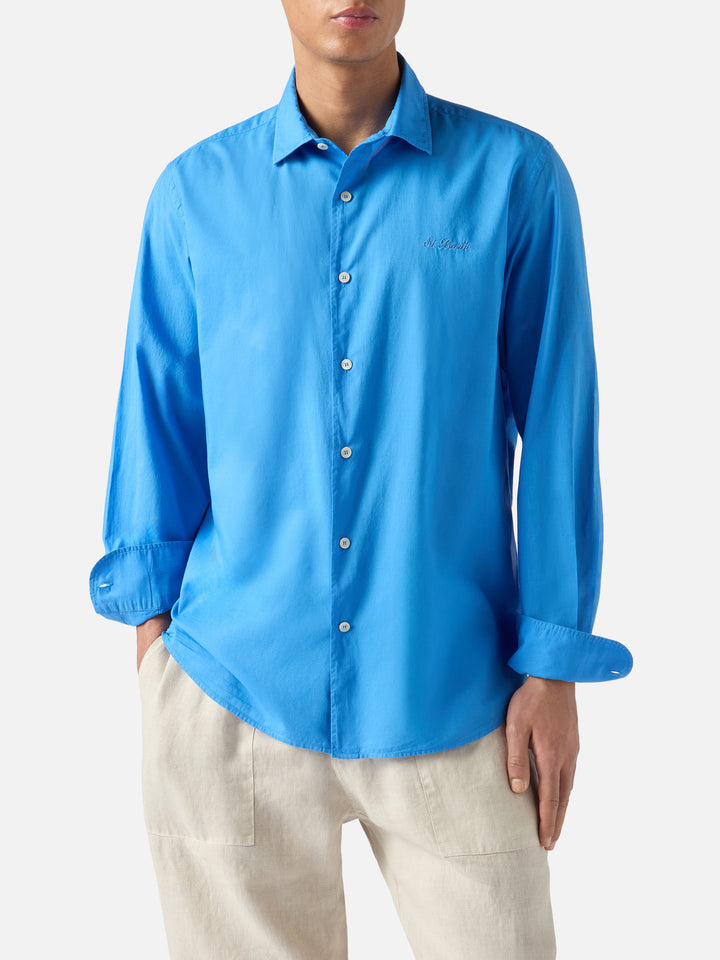 Blue Chemise Ice shirt in pure cotton voile
