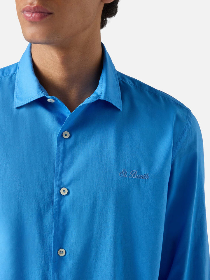 Blue Chemise Ice shirt in pure cotton voile