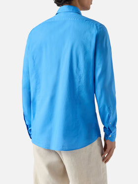 Blue Chemise Ice shirt in pure cotton voile