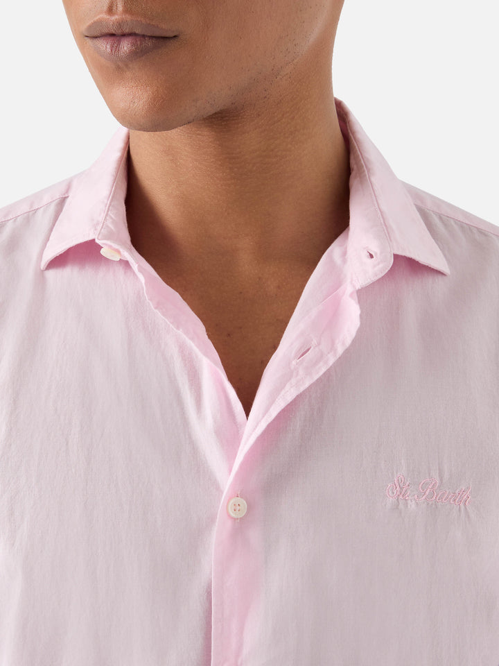 Pink Chemise Ice shirt in pure cotton voile